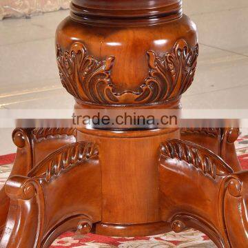 Round Shape Wooden Furniture Reclaimed Rubber Wood Dining Table With Turntable photo-4
