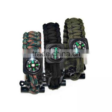 Survival Kit Paracord Bracelet Flint Fire Starter With Compass photo-2