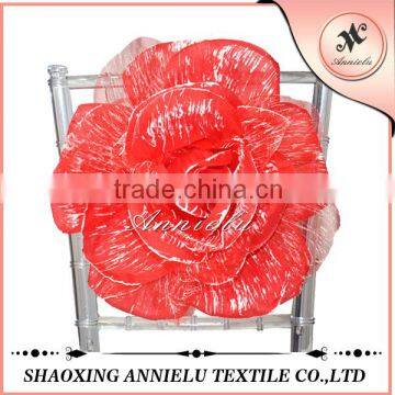 Hot sale popular wholesale artificial flower and fancy chair cover sash for wedding