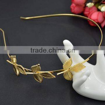 new arrival metal gold leaf headband hair accessories