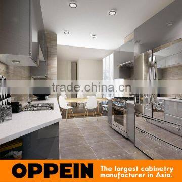 2016 Oppein New Design Grey Acrylic Finish Kitchen Cabinet photo-4