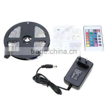 RGB LED Strip 5M 300Led SMD3528 5050 24Key IR Remote Controller 12V 2A Power Adapter Fleible Light Led Tape Decoration Lamps