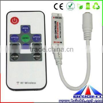 colorful and dimmer DC 5v~24v RF mini led controller,RFf mni LED dimmer