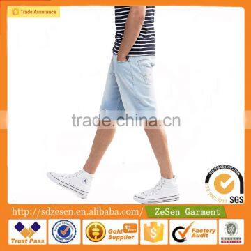 Wholesale Apparel Distressed Stretch Slim Bleach Wash Denim Jeans Shorts For Men photo-4
