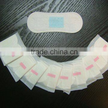 Non Woven Dry Absorption breathable Panty Liner, wingless or winged, anion ,high quality female products,OEM