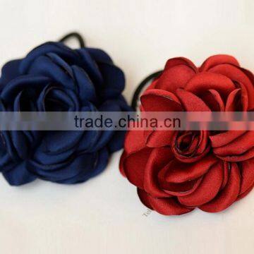 Burned Rose Flower Elastic Hair Band,Women Flower Scrunchy Hair Ring photo-3