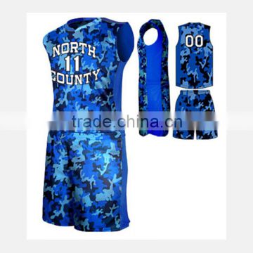 wholesale blank basketball jerseys set / reversible basketball uniform set