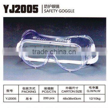 CE transparent PVC Safety google/glasses/gogle