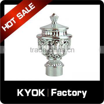 KYOK hollow design plastic curtain finials,modern design cheap price curtain finials,plastic curtain finials