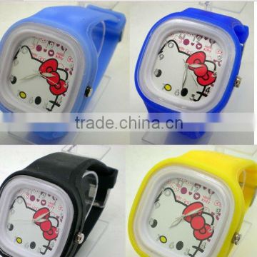 KT silicone jelly watch/ hello kitty silicone watches