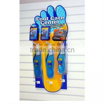 foot care products cardboard sidekick display with hooks