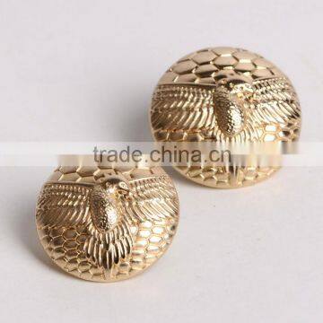 High-grade metal buttons D eagles patterns gold buttons woolen cloth coat dust coat fashion flat button