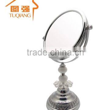 Beautiful two sides magnifying round table arcylic cosmetic mirror