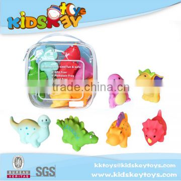 New summer toy for 2015 6pcs soft rubber dinosaur toy bath toy set