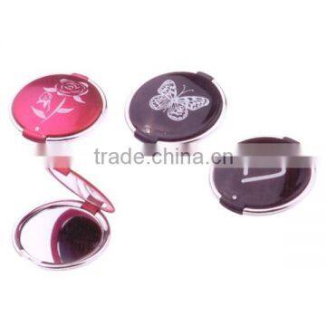 Customized logo round shape portable cosmetic mirror