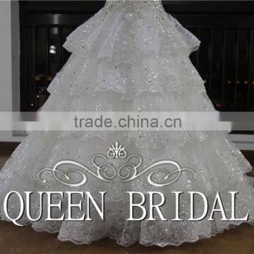 Real Works Luxury Bling Wedding Dresses Ball Gown in Turkey 2016 photo-6