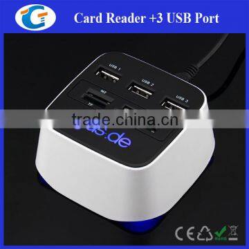 3 Port Usb Hub With Led Lighting Logo ( Card Reader Function ) photo-4