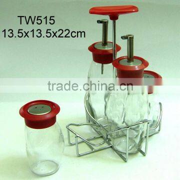 glass cruet jar set
