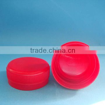 plastic red cap, PP beverage cap 38mm, ribbed closure screw cap