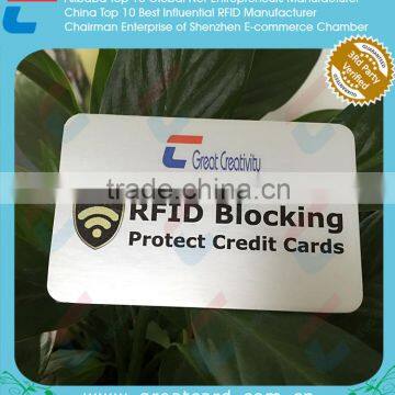 Logo Printing RFID Protector Card In Wallet                        
                                                Quality Choice