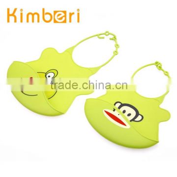 fashion and easy clean cartoon pattern silicone baby bib