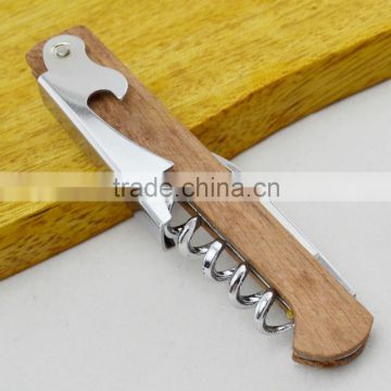 Multi Fuction Chrome Plate Bottle Opener Wood Corkscrew                        
                                                Quality Choice