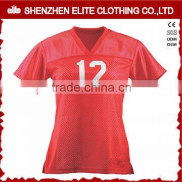 latest designs red football jersey for women