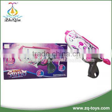 Plastic pink electric soft bullet gun toy for girls