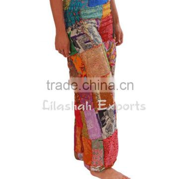 2719 Vintage Sari Patch Dress Trouser Magic Skirt Dress Women Dress Women Trousers Women Pants