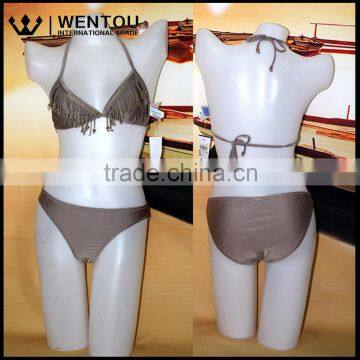 Women's Push-up Padded Sexy Tassels & Beads Bra Bikini Set