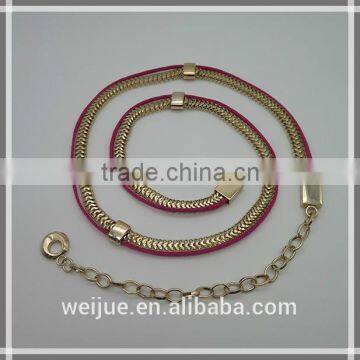 Fashionable chain dignified belt with suede for dress