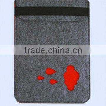 Woolen felt Polyester felt laptop sleeve tablet sleeve with laser die cut