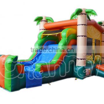 inflatable palm tree slide combo, inflatable Jungle Combo, Tropical Water slide