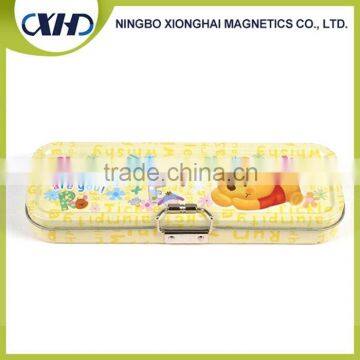 Fashion gift stationary rectangular metal tin pencil case for school metal tin pencil box