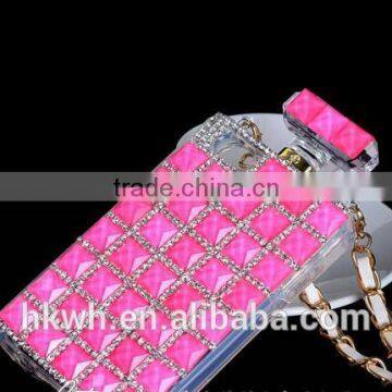 With PU Chain Perfume Bottle Eiffel Diamond Case Cover for Iphone 5" photo-4