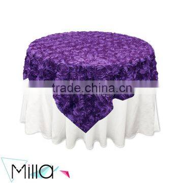 Satin rosette table overlay