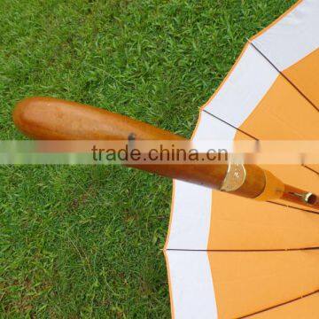 16 Panels Crooked Wonden Handle Wooden Shaft and Top Straight Umbrella photo-6