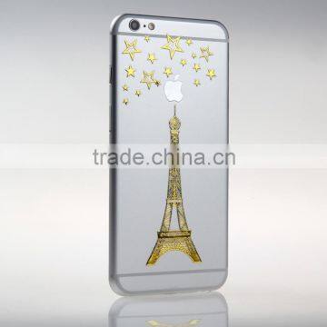 Elegance and simplify metallic gold 3D unique cell phone sticker