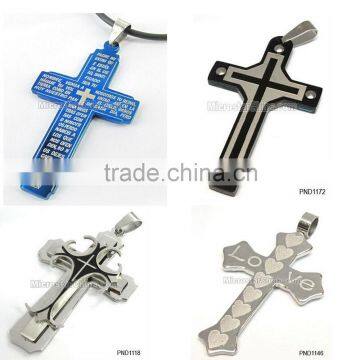 2015 New Jewelry Wholesale Western Cheap Stainless Steel Cross Pendant