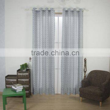 2016 new arrival curved shape 100% Polyester Linen Like Jacquard Window Curtain fabric