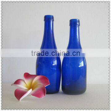 Mineral water bottles blue glass bottle