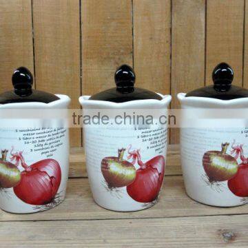 Eco-friendly Feature Ceramic Canister Tea Coffee Sugar Set