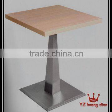 wooden dining table with chrome leg