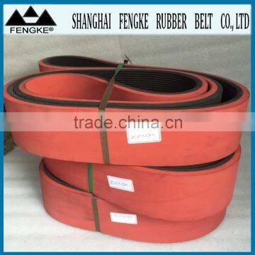 Red Rubber Coating Multi Ribbed Belts(Section PL)