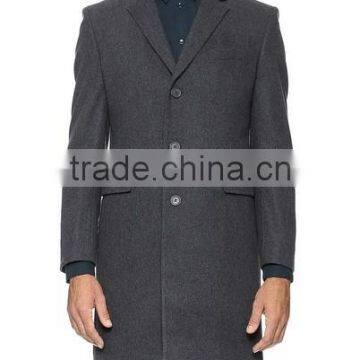 2014 new style 100% Cashmere dark grey men slim fit coat