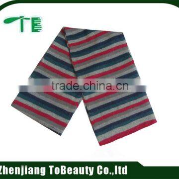 Custom double layer 100% acrylic striped soft fashion scarf