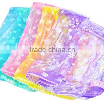 Waterproof Cosmetic Clear Bag Floral Print Transparent Toiletry Bathing Pouch photo-4