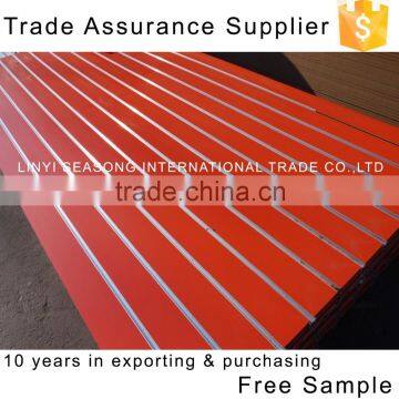 China 15mm orange melamine MDF grooved board with aluminium strip