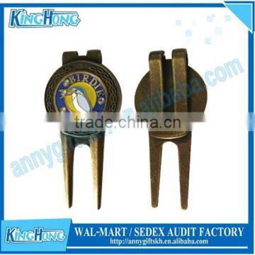 Different plated color divot tool and ball marker