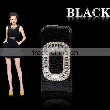 Various Color Option Crocodile Leather Bling Round Diamond Model Mobile Phone Covers for 4 4s/5,samsung photo-4